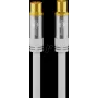 Wentronic Goobay TV antenos kabelis 1m baltas auksu padengtas 4x ekranuotas 135dB koaksialinis moteriškas į vyrišką 70313