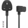 Wentronic Goobay UK 3 kontaktų kištukas į kampuotą IEC C13 maitinimo kabelį, 2 m, juodas 45767
