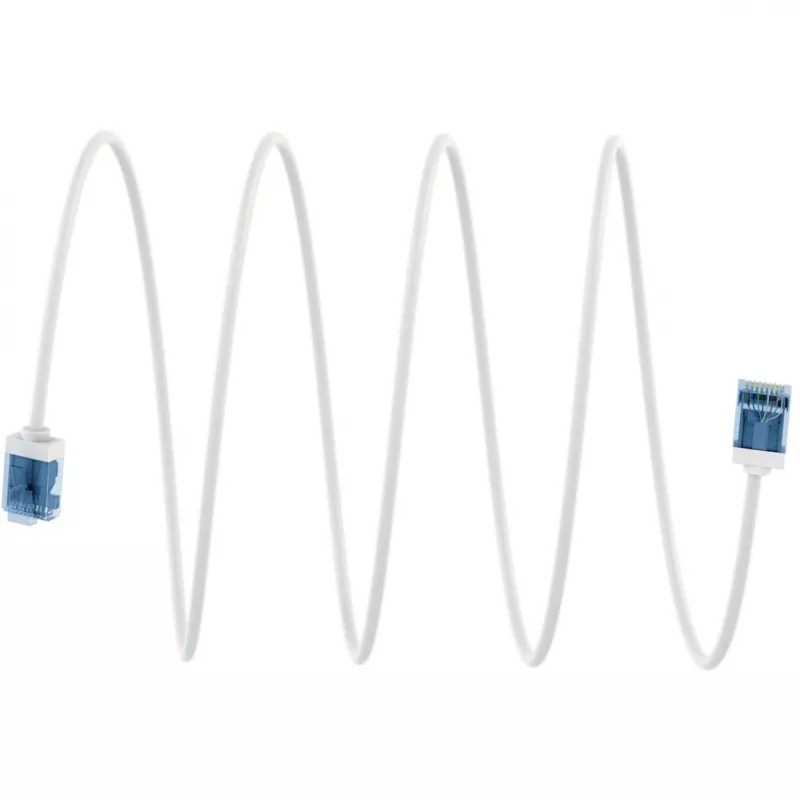 Wentronic Goobay itin lankstus CAT 6A tinklo kabelis plonas U/UTP baltas - itin trumpi jungtys, 0,5 m 74299