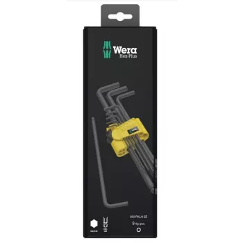 Wera 05133180001 9 dalių imperinis Hex-Plus L formos raktų rinkinys su spalvotomis rankenomis