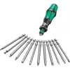 Wera 17 dalių Kraftform Kompakt 60 antgalių rinkinys, plokšti, Phillips, Pozidriv, TORX BO 05051042001