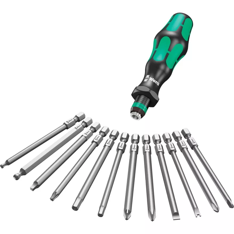 Wera 17 dalių Kraftform Kompakt 60 antgalių rinkinys, plokšti, Phillips, Pozidriv, TORX BO 05051042001