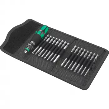 Wera 17 dalių Kraftform Kompakt 60 antgalių rinkinys, plokšti, Phillips, Pozidriv, TORX BO 05051042001