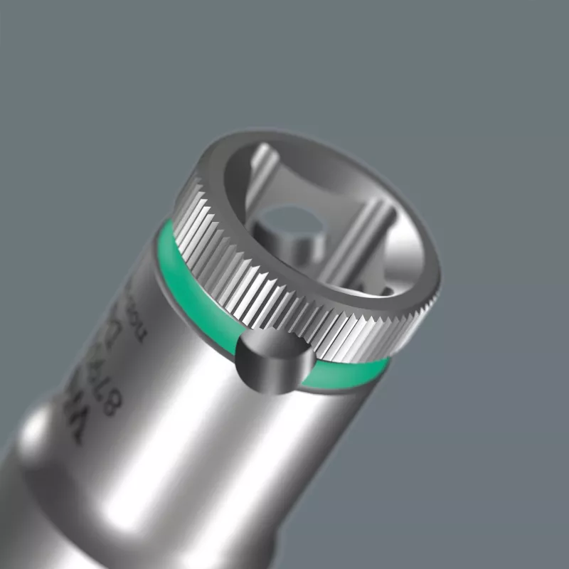 Wera 3/8 inch Deep Socket Set ant magnetinės juostos, 9 dalių, metrinė, juoda/žalia