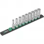 Wera 3/8 inch Deep Socket Set ant magnetinės juostos, 9 dalių, metrinė, juoda/žalia