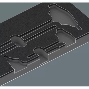 Wera Kraftform Plus 6 dalių atsuktuvų rinkinys su plokščiais, Phillips ir Pozidriv antgaliais, Lasertip technologija ir sieniniu laikikliu