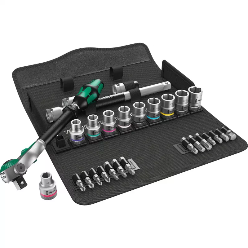 WERA Zyklop Speed Ratchet Set 1/2 inch + Sockets, 28 vnt.