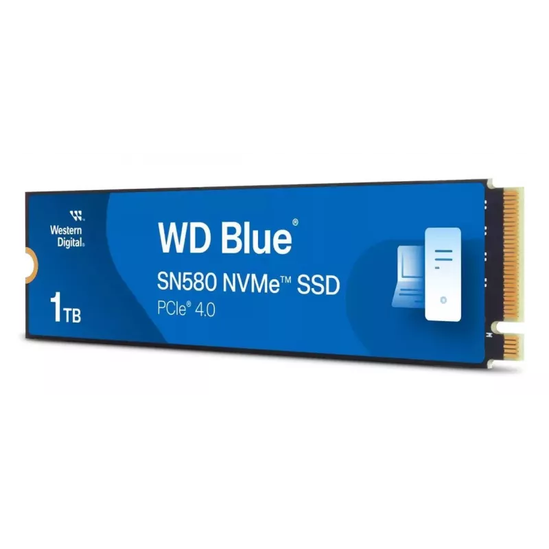 Western Digital WD Blue SN580 1TB M.2 2280 PCIe Gen4 x4 NVMe SSD - 4150MB/s Skaitymas, 4150MB/s Rašymas, 600 TBW