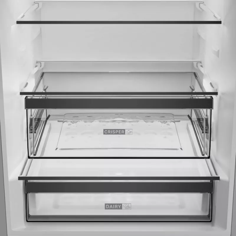 Whirlpool WHK2 6493 X4E Laisvai pastatomas šaldytuvas su šaldikliu, 338L, Full No Frost, energijos klasė E, nerūdijantis plienas