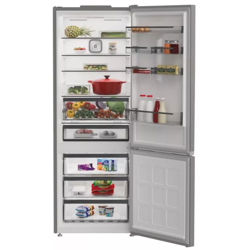 Whirlpool WHK2 6493 X4E Laisvai pastatomas šaldytuvas su šaldikliu, 338L, Full No Frost, energijos klasė E, nerūdijantis plienas
