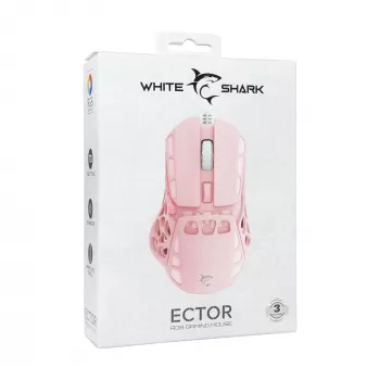 White Shark ECTOR-P GM-5016 laidinė žaidimų pelė, 6400 DPI, rožinė