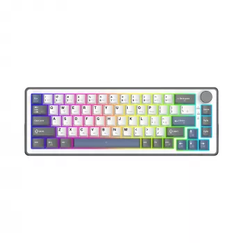 „White Shark EXCALIBUR M“ mechaninė klaviatūra (GK-009251) su Outemu Blue jungikliais, RGB foniniu apšvietimu, US išdėstymu, balta