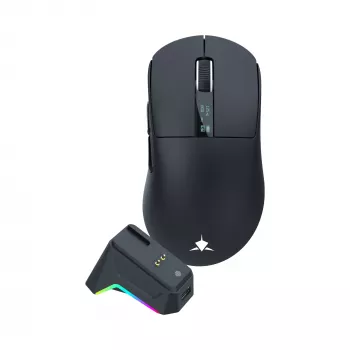 White Shark GAWAIN-B belaidė žaidimų pelė, 12000 DPI, 500 mAh, 56 g, juoda