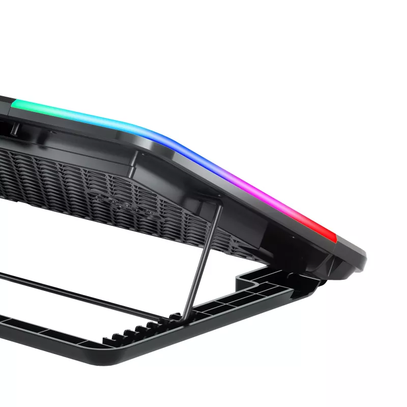 White Shark ICE BLADE GCP-96 dviejų ventiliatorių nešiojamojo kompiuterio aušinimo padėklas su mėlynu LED, palaiko iki 17 colių, 5 reguliuojamos pozicijos