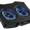 White Shark ICE GUARD GCP-4 aušinimo padėklas su dviem 125 mm mėlynos spalvos LED ventiliatoriais, 5 aukščio nustatymais, iki 17,3 colio