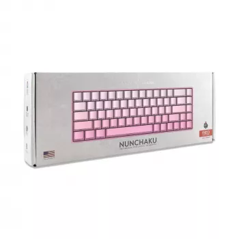 White Shark NUNCHAKU-P-US-RED.SW TKL mechaninė žaidimų klaviatūra - 87 klavišų, Outemu Red jungikliai, RGB apšvietimas, rožinė