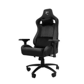 White Shark PHOENIX žaidimų kėdė juoda – ergonomiška PU odos kėdė su reguliuojamu atlošu, 4 klasės dujiniu pakėlimu, 120 kg talpa