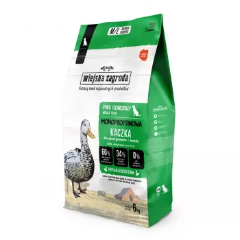 WIEJSKA ZAGRODA Monoprotein Duck sausas šunų maistas - 6kg