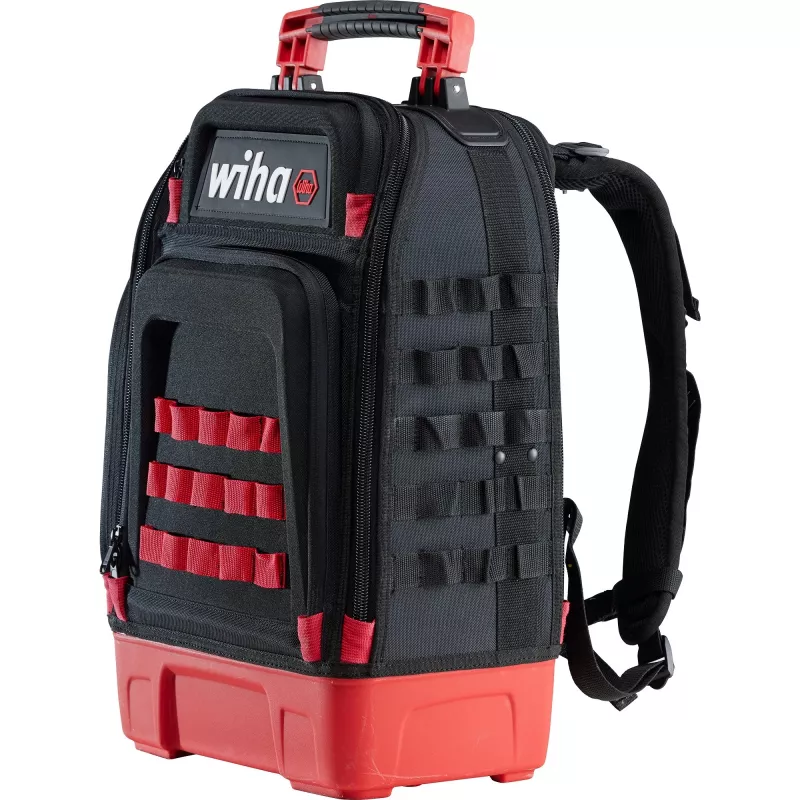 Wiha 45528 Elektriko įrankių kuprinės rinkinys, 28 dalių, 385 x 260 x 530 mm, juoda/raudona
