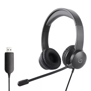 WINX CALL Clear USB ausinės WX-HS104 - triukšmą slopinantis mikrofonas su strypeliu, ant ausų, USB-A, juodos spalvos