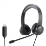 WINX CALL Clear USB ausinės WX-HS104 - triukšmą slopinantis mikrofonas su strypeliu, ant ausų, USB-A, juodos spalvos