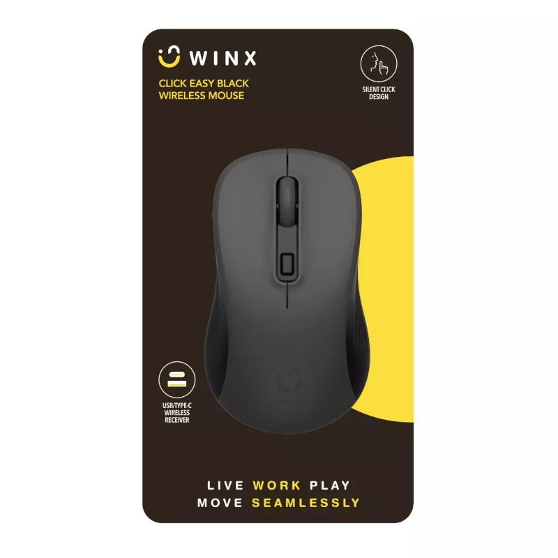 WINX CLICK Easy 1600DPI 2.4GHz belaidė pelė - juoda