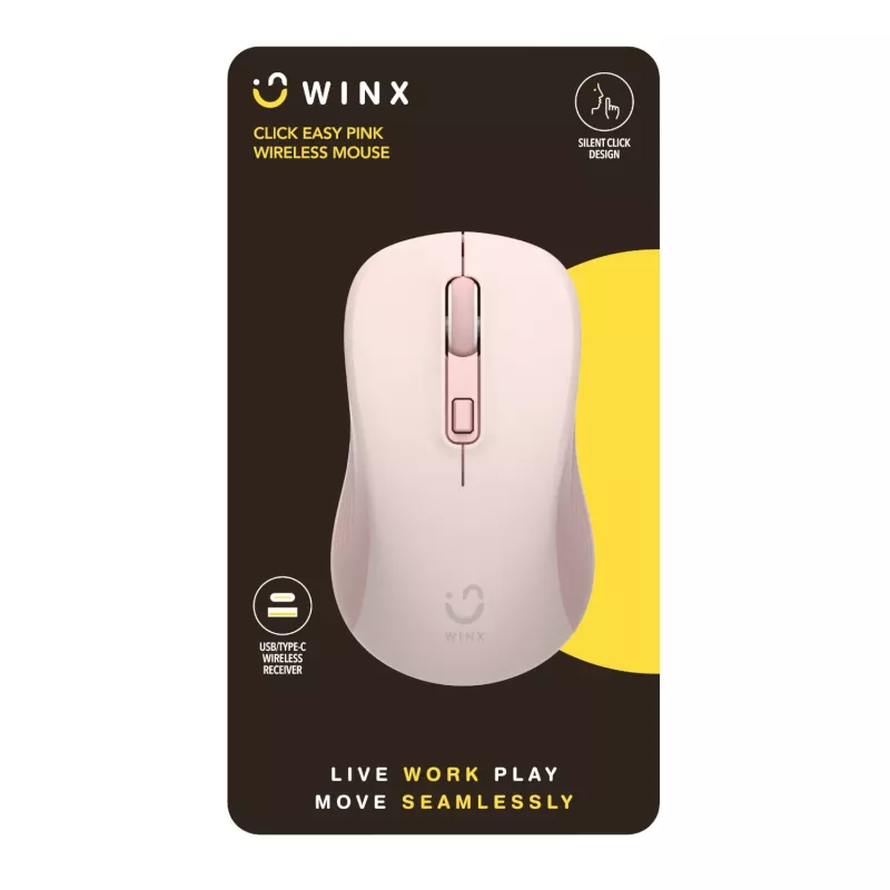 WINX CLICK Easy 1600DPI 2.4GHz belaidė pelė - rožinė
