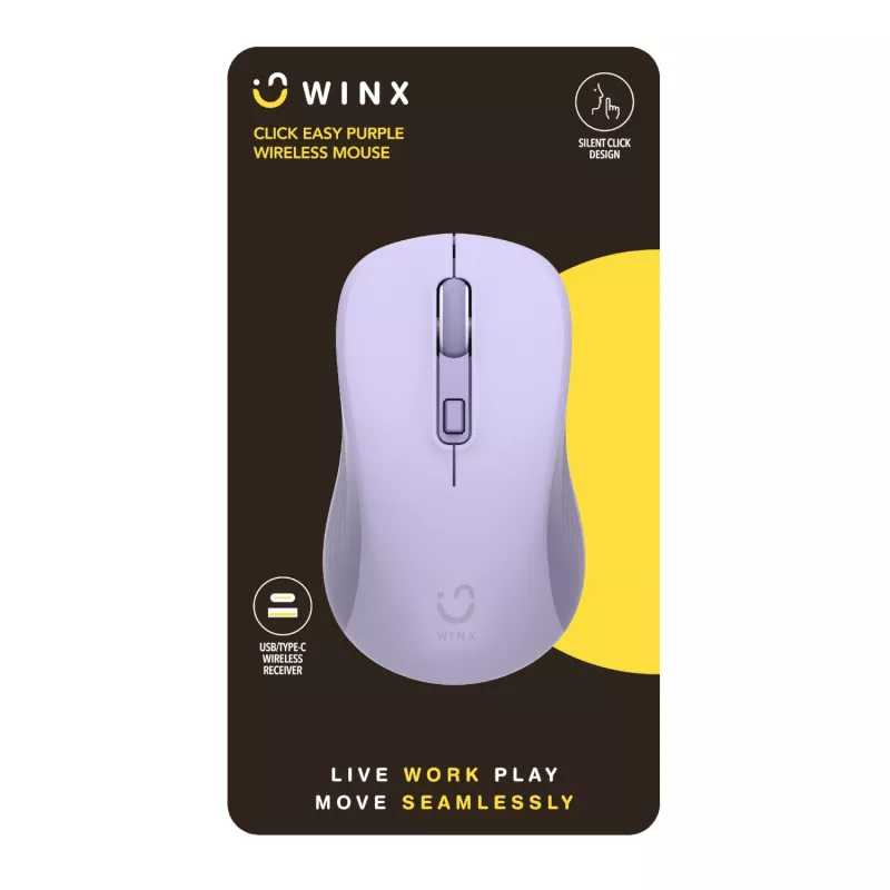 WINX CLICK Easy 1600DPI 2.4GHz belaidė pelė - violetinė