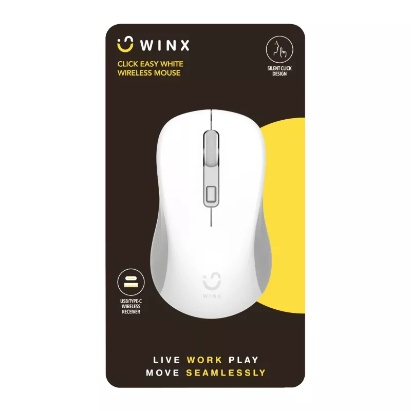 WINX CLICK Easy 1600DPI 2.4GHz belaidė pelė - balta