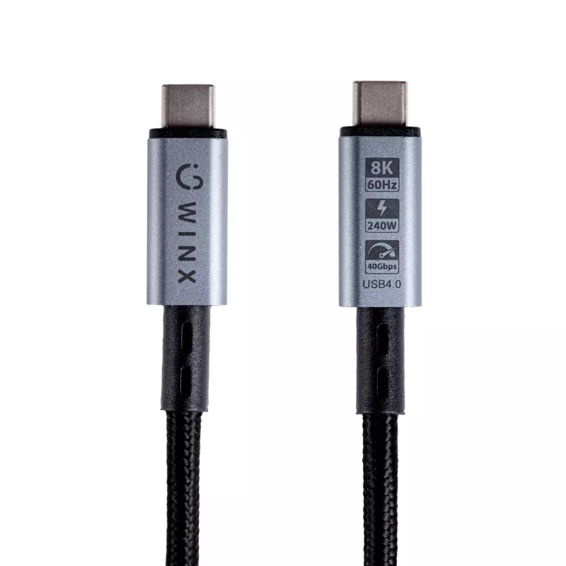WINX LINK Pro Type-C 1m laidas 100W PD USB 2.0 480Mbps juoda