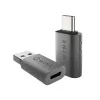 WINX LINK Simple Type-C ir USB adapterių rinkinys – USB-C vyriškas į USB-A moterišką ir USB-A vyriškas į USB-C moterišką, USB 2.0, 480 Mbps, kosminė pilka