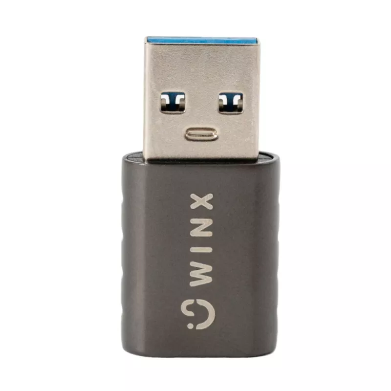 WINX LINK Simple USB į Type-C adapteris dviejų vienetų rinkinys (USB-A vyriškas į USB-C moterišką, 5Gbps, 15W, kosminė pilka, 2 vnt.)
