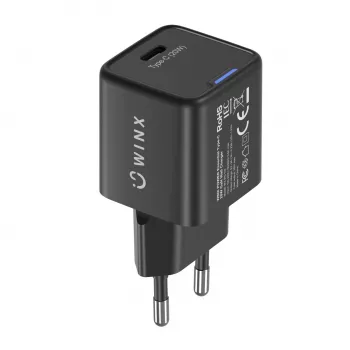 WINX POWER Essential Type-C 20W GaN sieninis įkroviklis - baltas