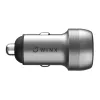 WINX POWER Fast 89W automobilinis įkroviklis - USB-C PD 67W + USB-A QC 18W, juodos spalvos