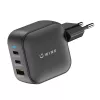 WINX POWER Max 65W GaN sieninis įkroviklis - 2x USB-C PD, 1x USB-A QC, juodas