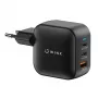 WINX POWER Max 65W GaN sieninis įkroviklis - 2x USB-C PD, 1x USB-A QC, juodas