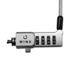 WINX Secure Max Universal Code Cable Lock - 4 skaitmenų perstatomas derinys, pintas plienas, 1,8 m, juoda/sidabrinė