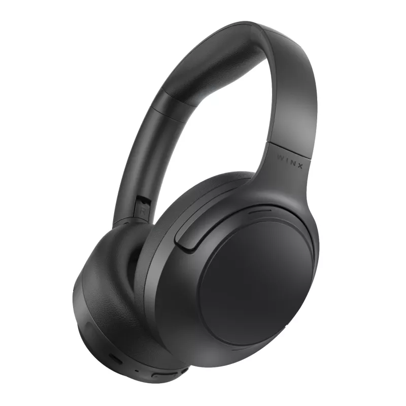 WINX VIBE Pure 2 Hybrid ANC ausinės per ausį su Bluetooth 5.3, 30h baterija, sulankstomas dizainas - juodos