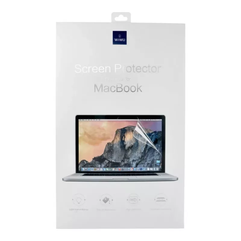 WiWU PET ekrano apsauga, skirta MacBook Air 13.6 inch (2022, A2681) - skaidri, blizgi, atspari įbrėžimams