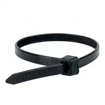 WKK juodas nailoninis kabelio raištis UV stabilus 710x9mm 100 vnt.