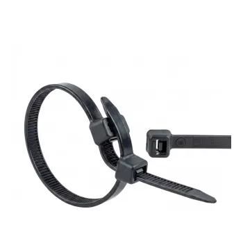 WKK Kabelio raištis 370 mm 7,60 mm Juodas UV stabilizuotas 100 vnt.
