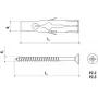 WKRĘT-MET RU-06045 universalus kaištis 6 x 45 mm, 100 vnt., pilkas