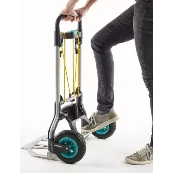 wolfcraft TS 850 aliuminis rankinis vežimėlis, 100 kg keliamoji galia, sulankstomas, juodas 5503000