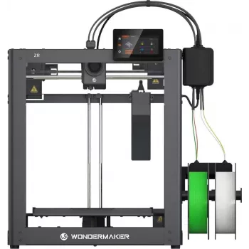 WonderMaker ZR 3D spausdintuvas su Wi-Fi, 300 x 300 x 300 mm spausdinimo sritis, 4 spalvų spausdinimas, metalinis rėmas, pilkas