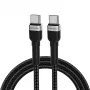 Wozinsky 1 m USB-C į USB-C laidas 60W PD greitas įkrovimas ir duomenų sinchronizavimas juodas