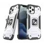 Wozinsky Apple iPhone 13 Pro Max Ring Armor Dėklas su Atraminiu Žiedu, Tvirtas Patvarus Dangtelis, Sidabrinis