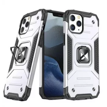 Wozinsky Apple iPhone 13 Pro Ring Armor Case Kickstand Tough Rugged Silver