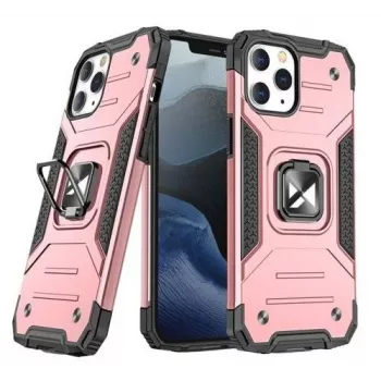 Wozinsky Apple iPhone 13 Rose Ring Armor Case Kickstand Tough Rugged Cover Pink