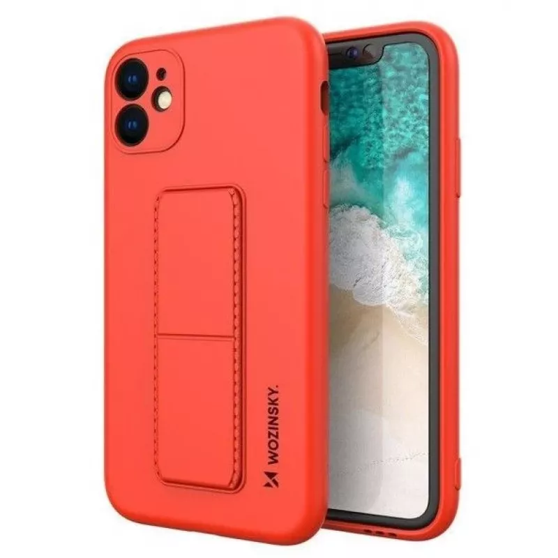 Wozinsky Apple Kickstand Case Flexible Silicone iPhone 11 Red