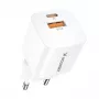 Wozinsky CMWCW 20W USB-C / USB-A sieninis įkroviklis - baltas